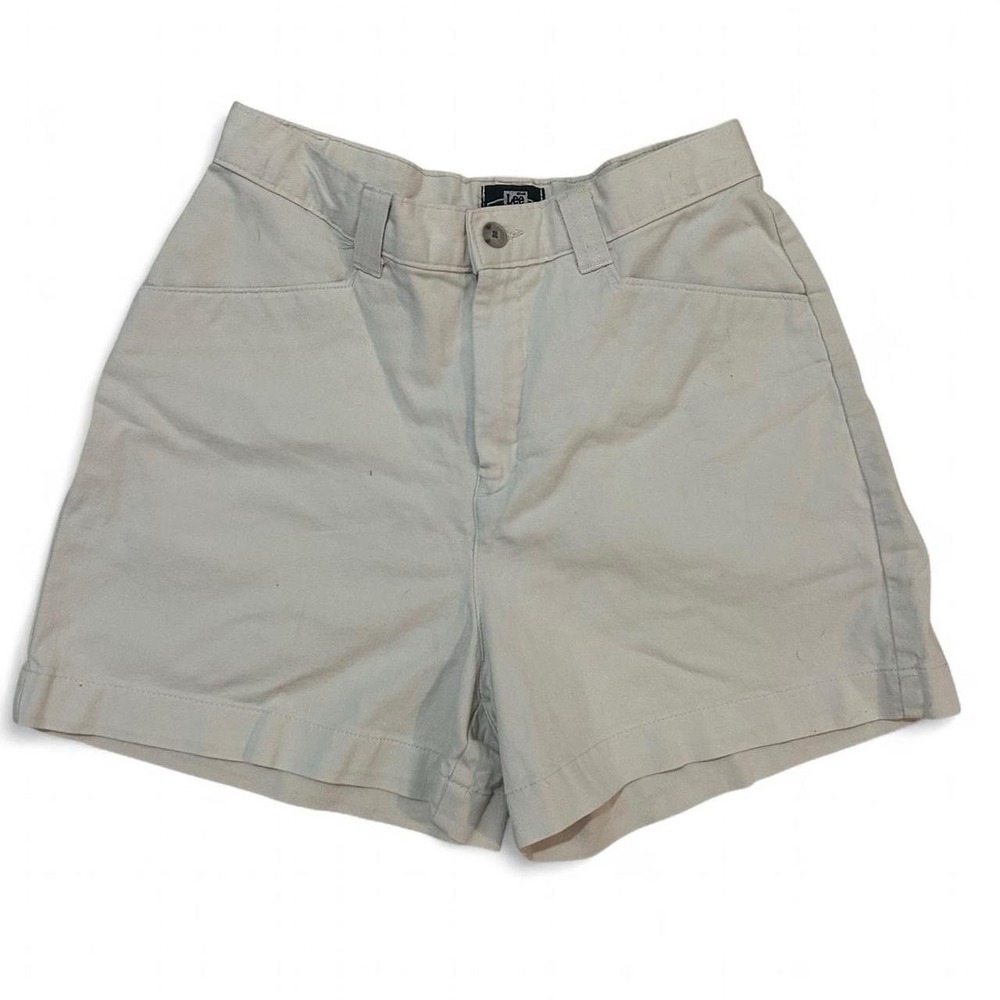 Vintage‎ Y2K Lee Casuals High Waist Khaki Beige Cream Short Shorts Size 8P